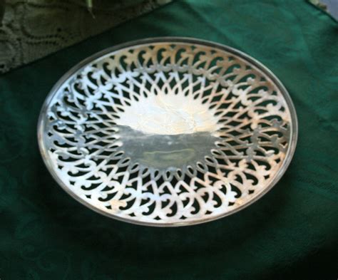 Vintage Forbes Silver Co Silverplate Pierced Cake Plate Serving Plate