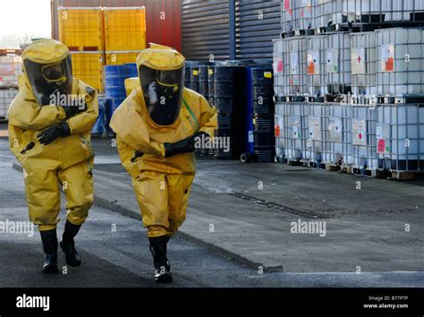 Firefighter In Chemical Protection Suit Hi Res Stock Photography And
