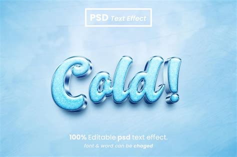 Premium Psd Ice Cold Editable 3d Text Effect