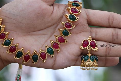 Gorgeous Mango Design Necklace South India Jewels