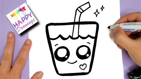 Easy pictures to draw, dragon land, drawing in pen and ink, showing that we are not machines, we are human beings. HOW TO DRAW A SUPER CUTE DRINK - KAWAII HAPPY DRAWINGS ...