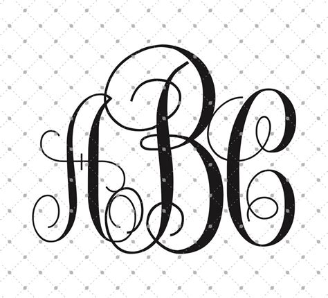 Vine Monogram Font Svg Png Dxf Cut Files for Cricut and Silhouette