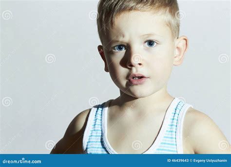 Handsome Little Boy With Blue Eyesportrait Of Child Stock Image