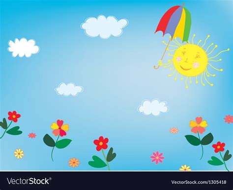 Sun And Sky Background For Children Royalty Free Vector