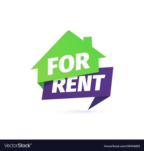 For Rent House Icon Rental Apartment Royalty Free Vector