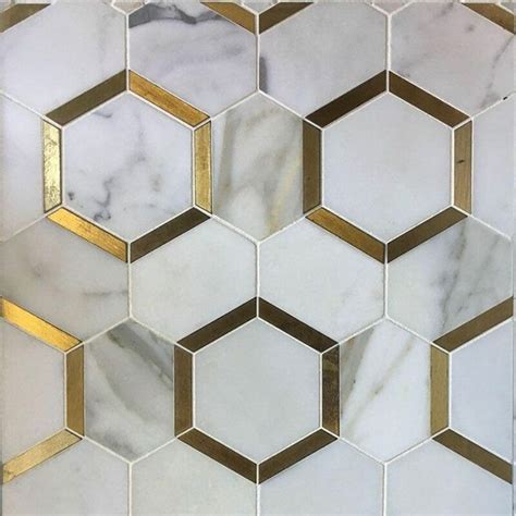 Marble Honeycomb Mosaic Wall And Floor Tile In 2021 Calacatta Gold