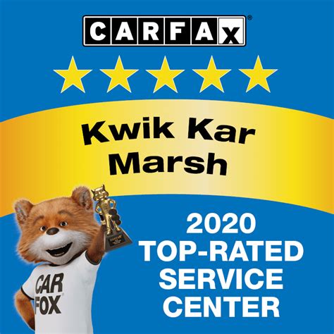 Carfax Recognizes Kwik Kar Marsh As Top Rated Auto Service Center In