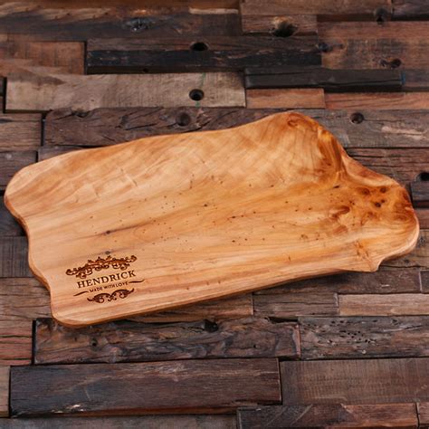 Personalized Cedar Wood Engraved And Monogrammed Cutting Board Teals