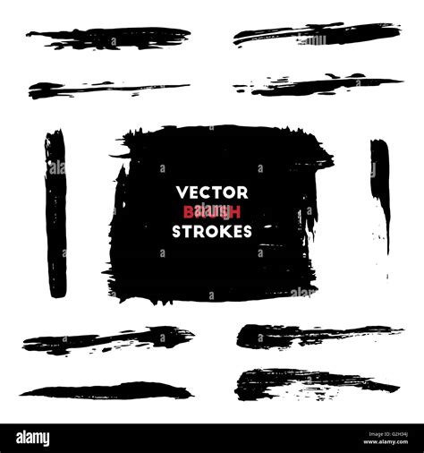 Vector Illustration Of Brush Strokes Collection Grunge Brushstrokes