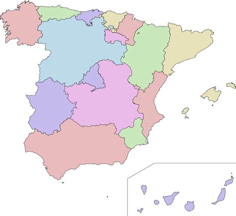 Arriba 96 Foto Mapa Mudo De España Comunidades Autónomas Y Provincias