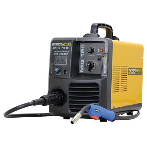 Power range with direct and alternating current: Bossweld MIG 186 180A Gas/Gasless MIG Welding Machine ...