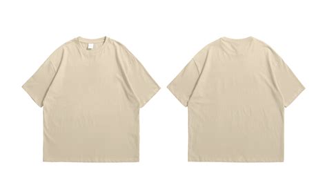 T Shirt Oversize Beige Devant Et Dos Fond Transparent 12316023 Png