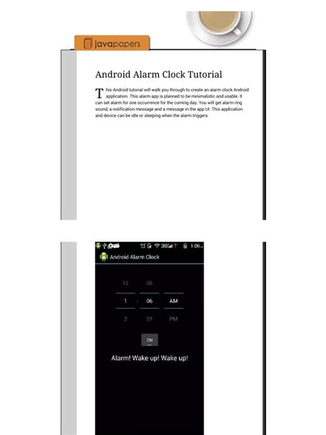 Android Alarm Clock Tutorial Java Tutorial Blog 1pdf Android