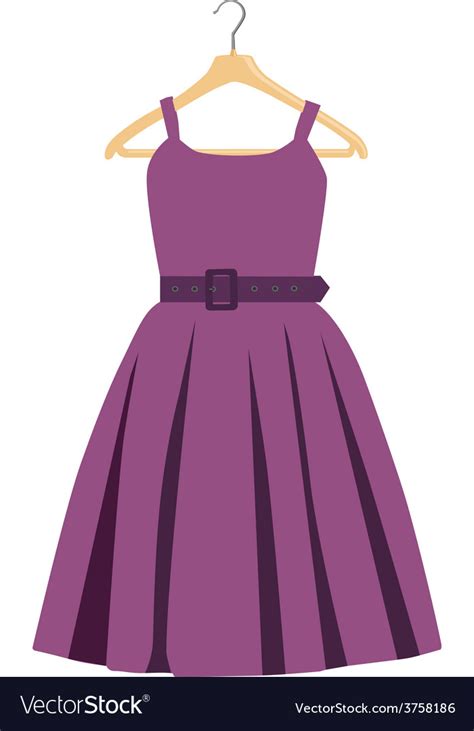 Purple Dress Royalty Free Vector Image Vectorstock