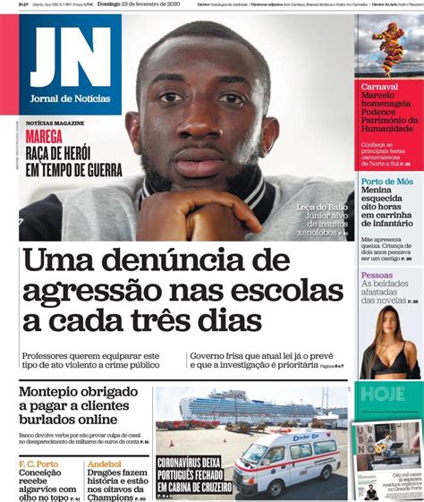 Capa Jornal de Notícias fevereiro capasjornais pt