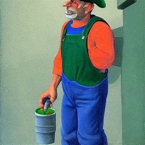An Italian Plumber Emerges From A Green Pipe Wearing Stable Diffusion
