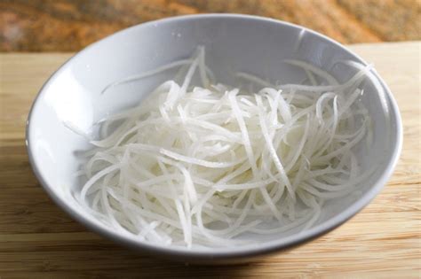 (if your daikon is very large, slice the rounds into semicircles.) Daikon Radish Salad · How To Make A Salad · Recipes on Cut ...