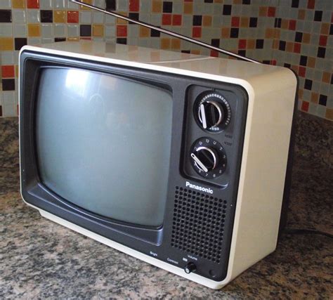 Panasonic Television Space Age 1970s Style Black And White Portable Tv