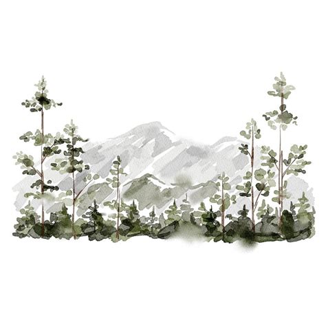 Evergreen Forest Landscape Fabric Panel