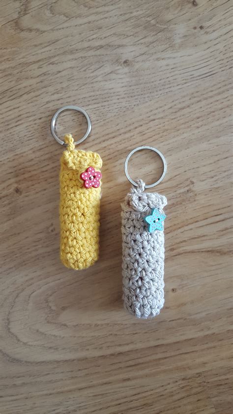 Crochet Lip Balm Keychain Cozy Tutorial And Pattern Keeping It Real