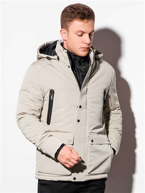 Men's winter jacket C449 - beige | MODONE wholesale - Clothing For Men