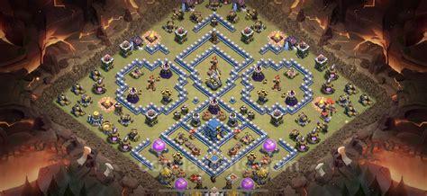 Best Anti 3 Stars War Base Th12 With Link Anti Air Electro Dragon