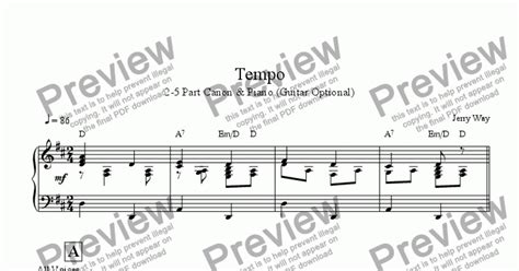 Most of the terms are italian (see also italian musical terms used in english). Tempo - Download Sheet Music PDF file