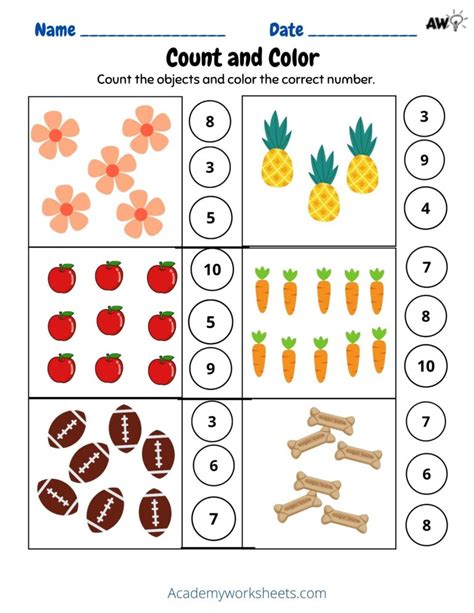 Count And Match Numbers 1 10 Worksheets Academy Worksheets