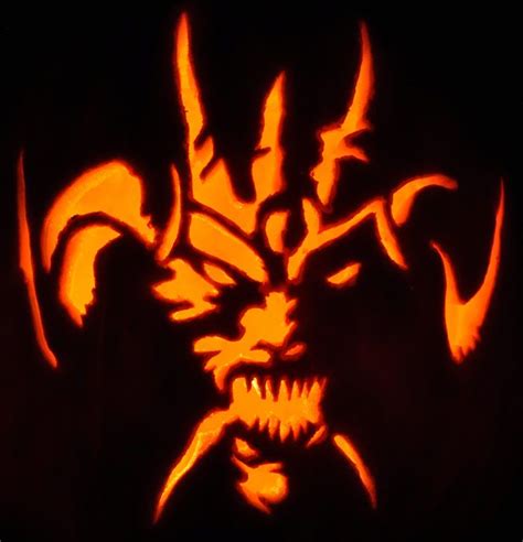 Image Result For Free Detailed Demon Pumpkin Carving Templates