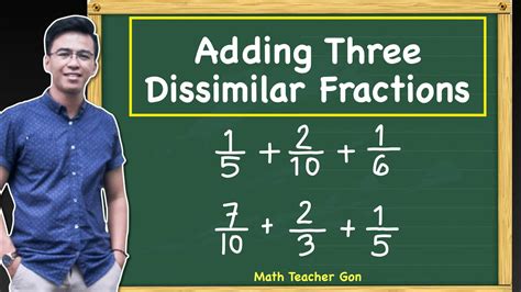 Adding Three Fractions With Different Denominators Adding Dissimilar