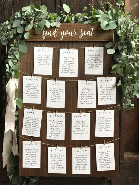 20 Table Find Your Seat Seating Chart Board Rustic Seating Sign Wood