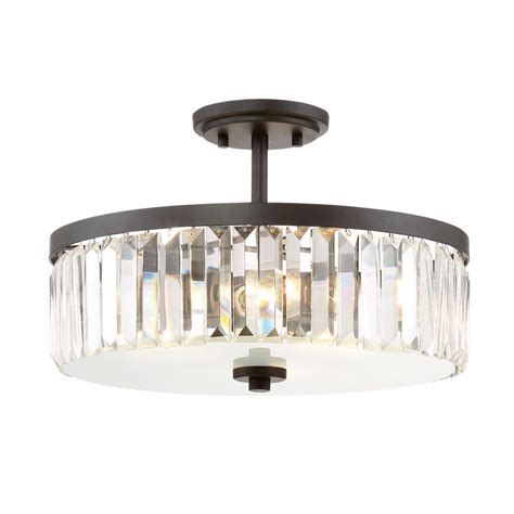 Flush mount lighting for every ceiling. Quoizel Valentina 15.5-in W Bronze Clear Glass Semi-Flush ...