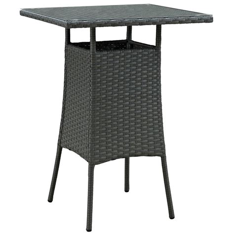 Modway Sojourn Small Patio Patio Wicker Bar Height Outdoor Dining Table