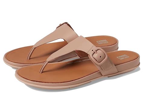Fitflop Gracie Rubber Buckle Leather Toe Post Sandals Editorialist