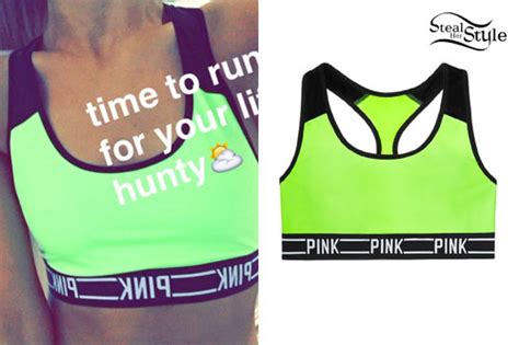 ariana grande lime green sports bra steal her style