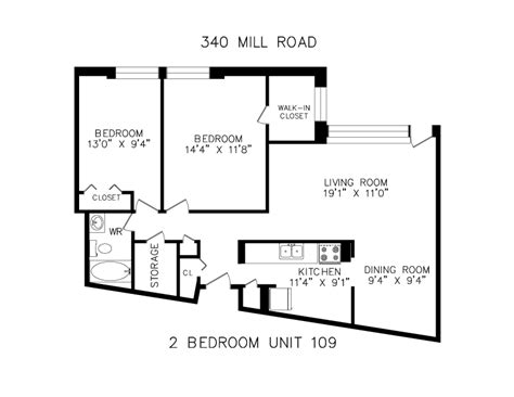 Floorplans For Apartments In Etobicoke At 340 Mill Road 427