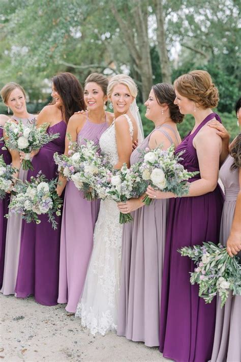Shades Of Purple Mismatched Bridesmaid Dresses Azazie Lilac