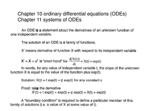 Ppt Chapter 10 Ordinary Differential Equations Odes Chapter 11