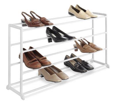 The three most common types of shoe racks are if real estate on the floor is scarce and you can barely fit all of your clothing on the rack as it is, this is the perfect way to make more out of less. Whitmor 4 Tier, 20 Pair Floor Shoe Rack only $9.68