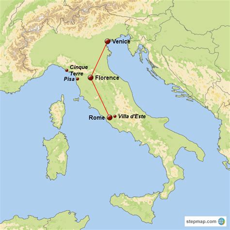 Stepmap Italy Vacation Landkarte Für Italy