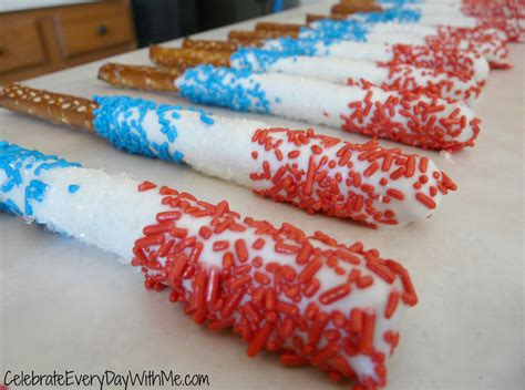 Patriotic Chocolate Covered Pretzels Celebrate Every Day With Me