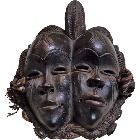 African Igbo Tribe Terracotta Double Face Mask Circa Early To Mid