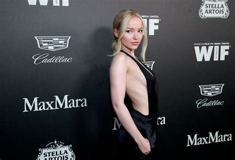 Dove Cameron Braless Cleavage In Black Low Cut Dress Hot Celebs Home