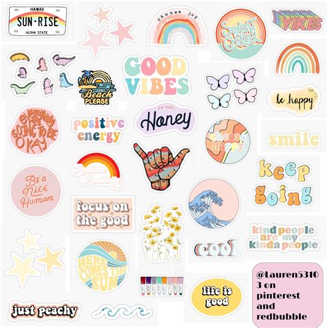 Cutout Aesthetic Stickers Printable Printable Calendar