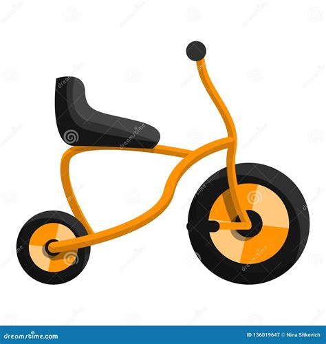 Orange Tricycle Icon Cartoon Style Stock Vector Illustration Of