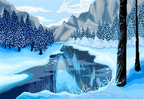 Pixel Snow Landscape By Owlmaddie On Deviantart