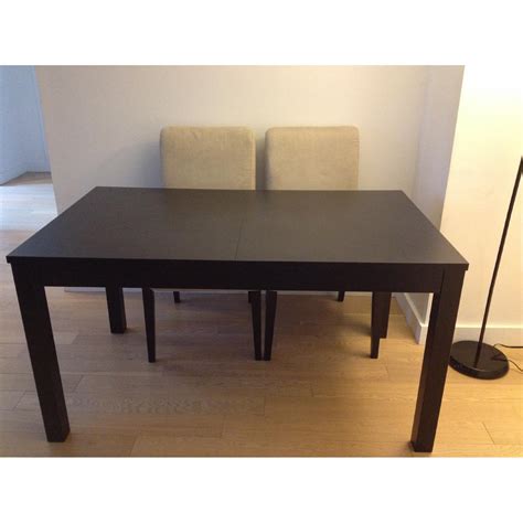 Ikea Bjursta Black Brown Extendable Dining Table Aptdeco