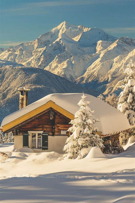 Snow Cabin The Alps Switzerland Photo Via Melissa Snow Cabin