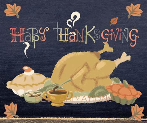 Happy Thanksgiving Turkey Dinner Gif