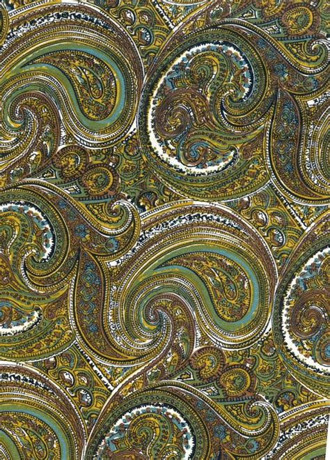 Vintage Brown Paisley Fabric 225 Yards Etsy Paisley Fabric